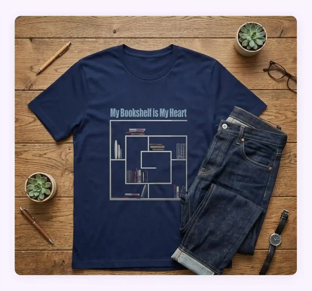 A flat lay image of a navy blue t-shirt and jeans A flat lay image of a navy blue t-shirt and jeans