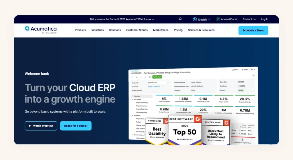 Acumatica Homepage