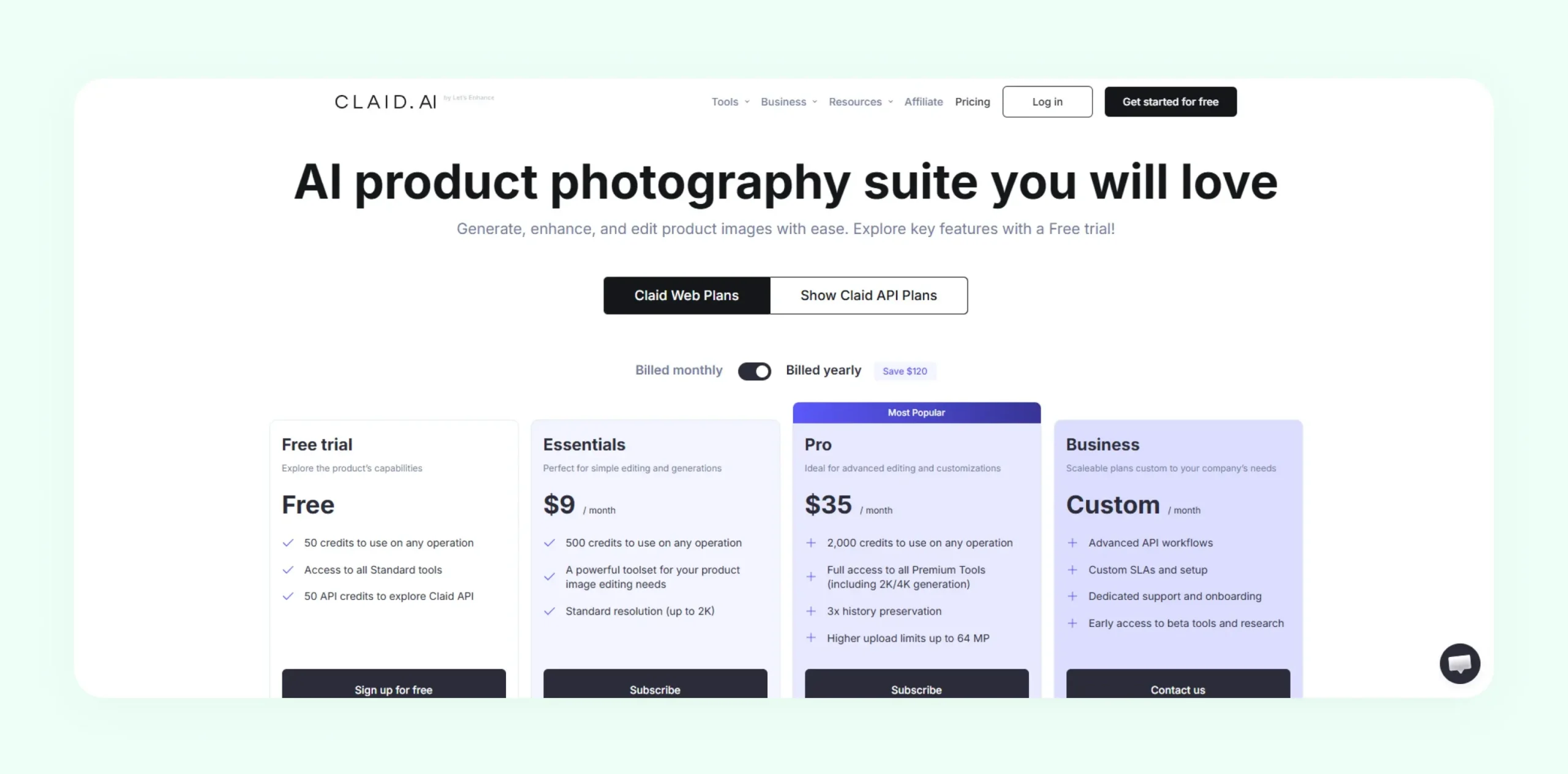 Claid AI pricing plans Claid AI pricing plans
