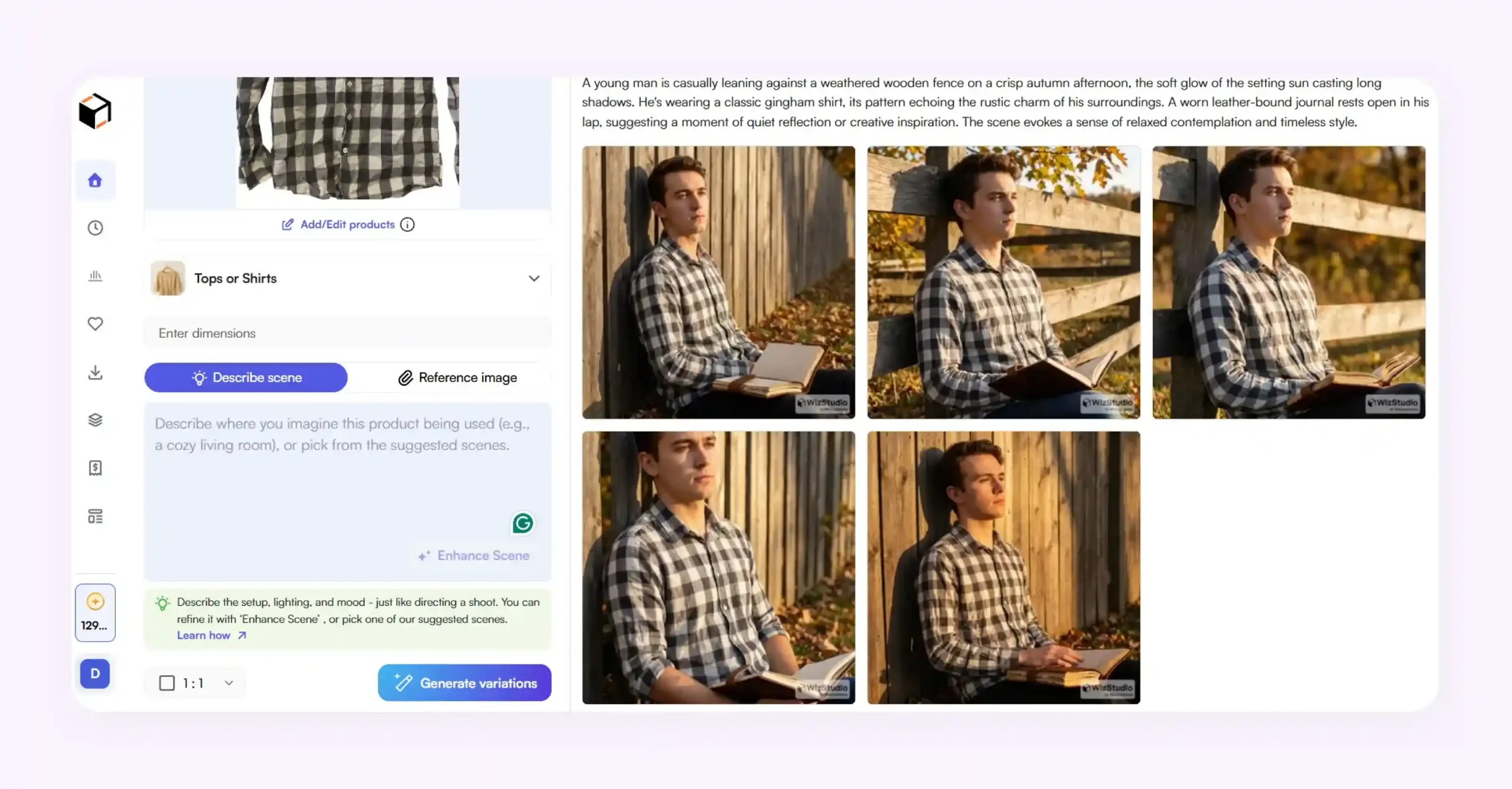 Multiple images with lighting and shadows automatically corrected in WizStudio Multiple images with lighting and shadows automatically corrected in WizStudio
