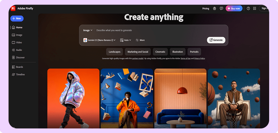 Adobe Firefly Homepage