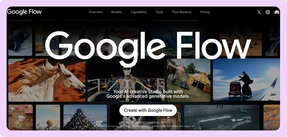 Google Flow Homepage 