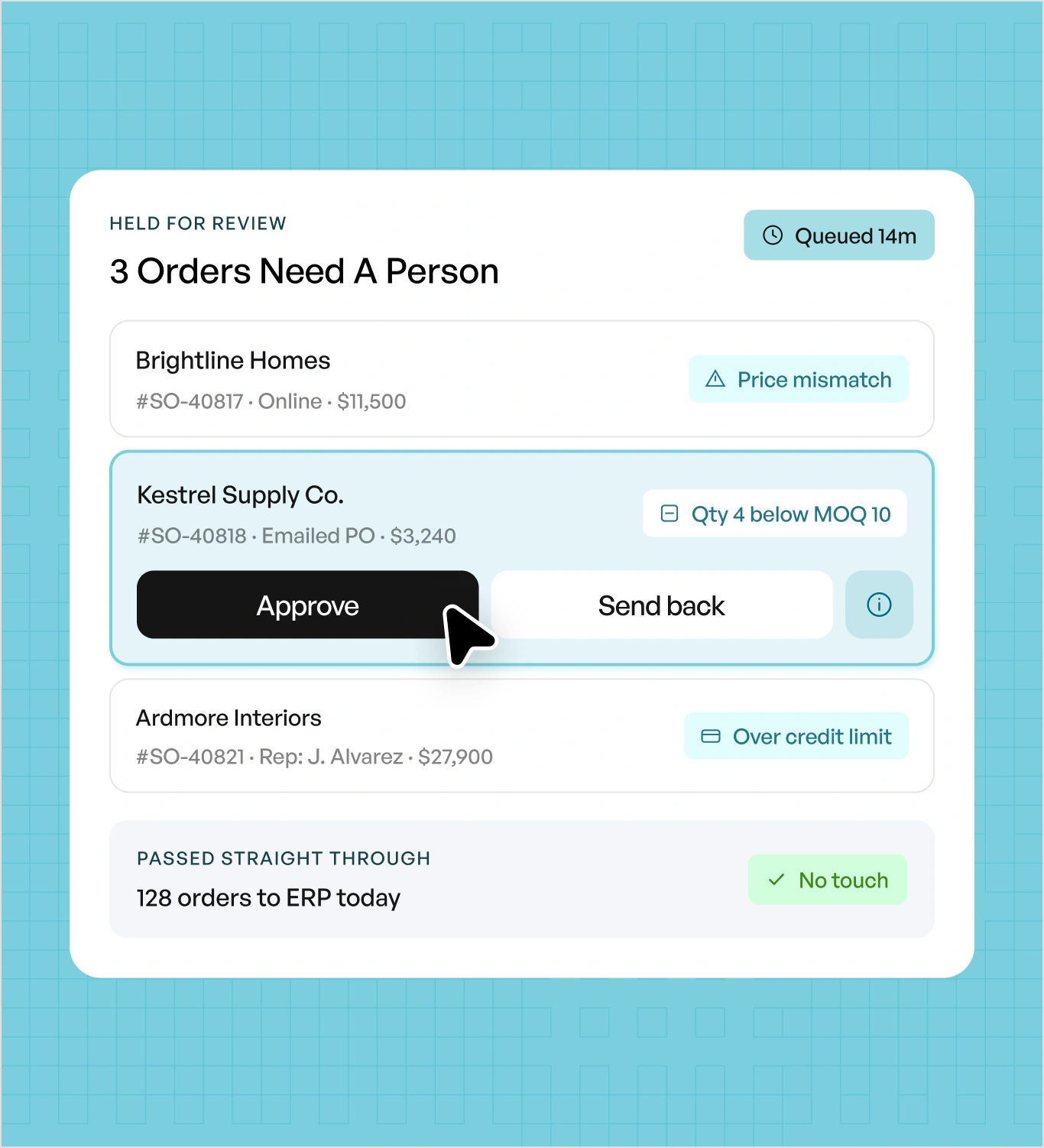 One click approval