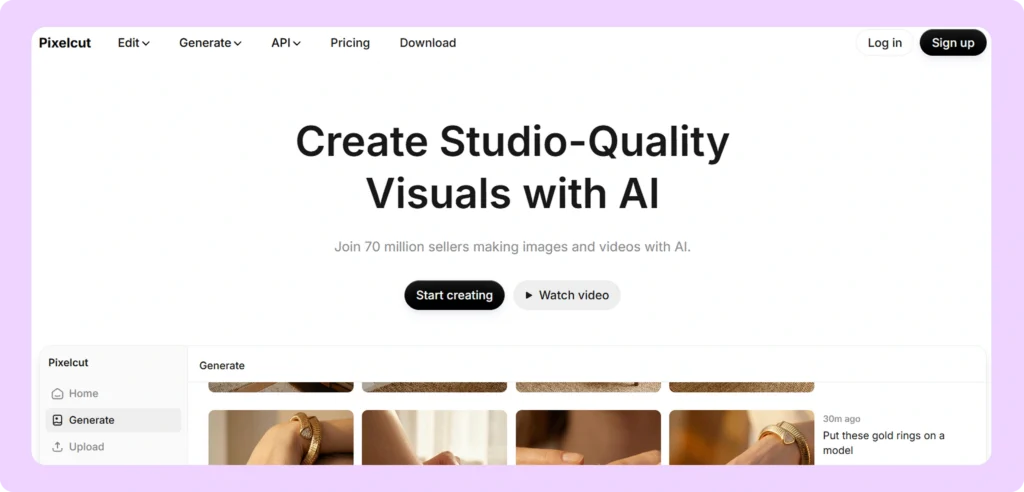Pixelcut Homepage