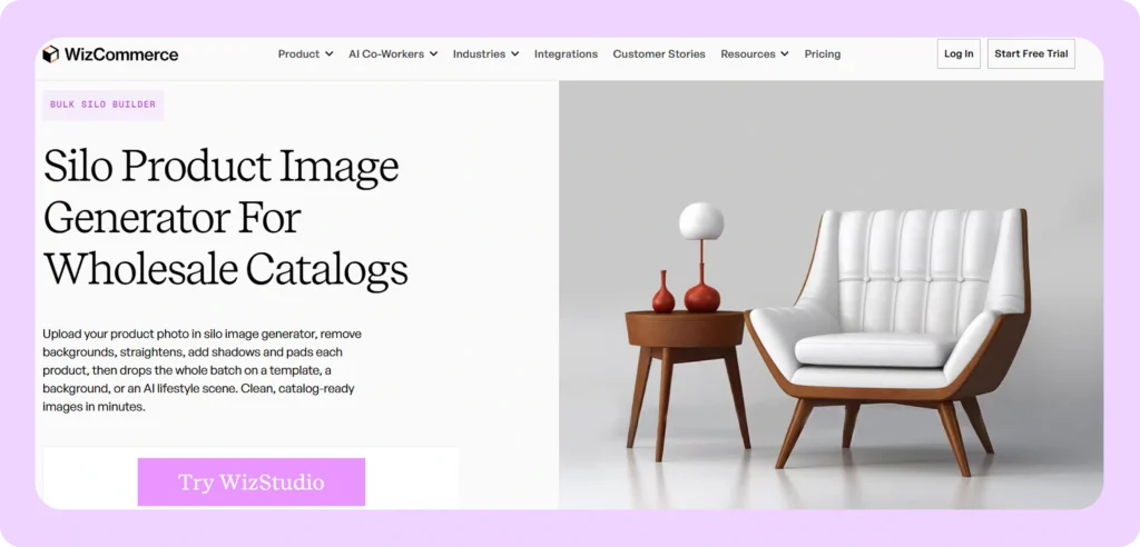 Silo Product Image Generator by Wizcommerce homepage