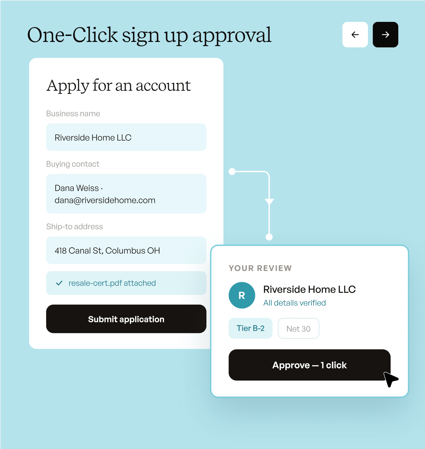 one click approval