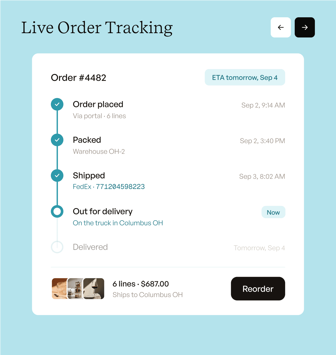 live order tracking